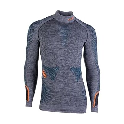 UYN herr Ambityon Uw Turtle Neck longsleeve Black Melange/Atlantic/Orange Shiny XX-L UYN herr Ambityon Uw Turtle Neck longsleeve Black Melange/Atlantic/Orange Shiny XX-L