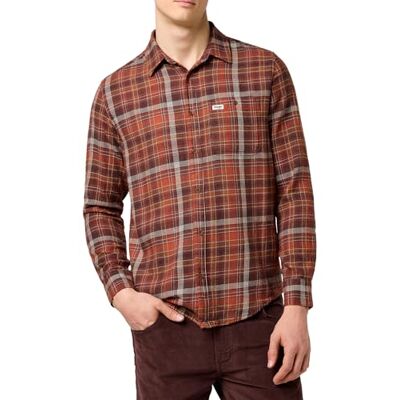 Wrangler 1 PKT flanellskjorta, Eldtegel, M Wrangler 1 PKT flanellskjorta, Eldtegel, M