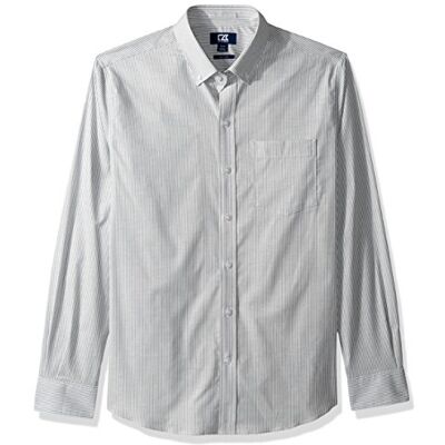 Cutter Män Epic Easy Care Stretch Oxford Stripe Shirt Button Down skjorta Cutter Män Epic Easy Care Stretch Oxford Stripe Shirt Button Down skjorta