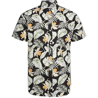JACK & JONES JJCHILL AOP skjorta SS, svart, S JACK & JONES JJCHILL AOP skjorta SS, svart, S
