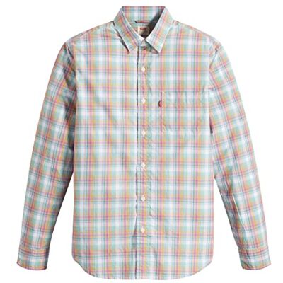 Levi's Sunset 1-Pocket Standard Shirt herr, George Plaid Iris Orchid, S Levi's Sunset 1-Pocket Standard Shirt herr, George Plaid Iris Orchid, S