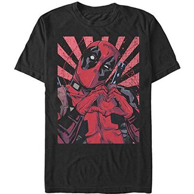 Marvel Herr Close Heart Pool T-shirt, svart, stor Marvel Herr Close Heart Pool T-shirt, svart, stor