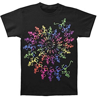 Liquid Blue Spiral Skeletons T-shirt för män, Svart, M Liquid Blue Spiral Skeletons T-shirt för män, Svart, M