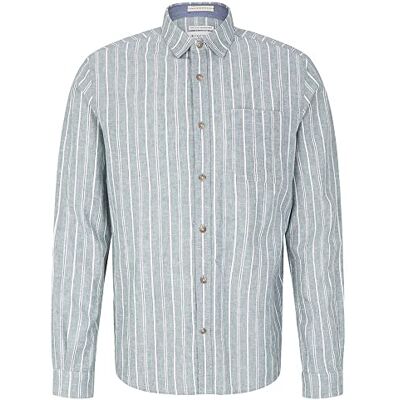 TOM TAILOR Herr Skjorta 1034905, 31247 Bluish Green Off White Stripe, M TOM TAILOR Herr Skjorta 1034905, 31247 Bluish Green Off White Stripe, M