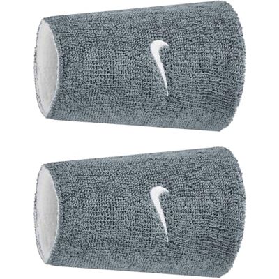 NIKE Unisex Swoosh Classic Reversible Doublewide 2Pk Armband, Cool Grey/White/Cool Grey, One Size NIKE Unisex Swoosh Classic Reversible Doublewide 2Pk Armband, Cool Grey/White/Cool Grey, One Size