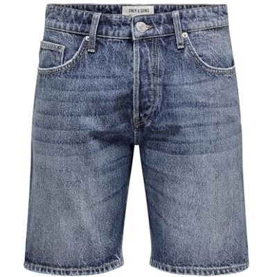Only & Sons ONSEDGE MBD 9179 DOT DNM shorts, Mellanblå denim, L Only & Sons ONSEDGE MBD 9179 DOT DNM shorts, Mellanblå denim, L