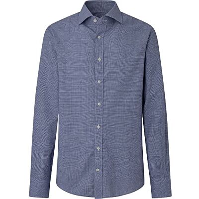 Hackett London Herr strch flanell Glen CK skjorta, blå/vit, 45 Hackett London Herr strch flanell Glen CK skjorta, blå/vit, 45