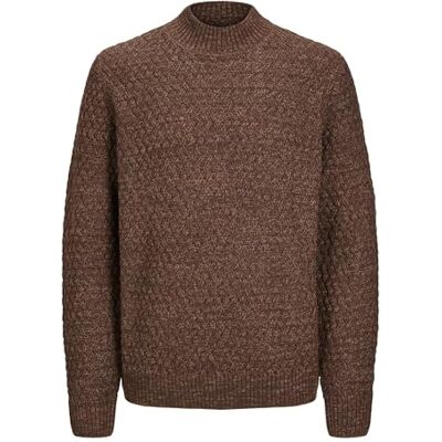 JACK & JONES JACK&JONES JPRCCZIGGI stickad mock neck SN, Toffee/detalj: melerad, S JACK & JONES JACK&JONES JPRCCZIGGI stickad mock neck SN, Toffee/detalj: melerad, S