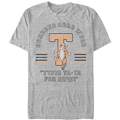 Disney Unisex Nalle Puh Tigger Collegiate Organic kortärmad T-shirt, Melange grå, M Disney Unisex Nalle Puh Tigger Collegiate Organic kortärmad T-shirt, Melange grå, M