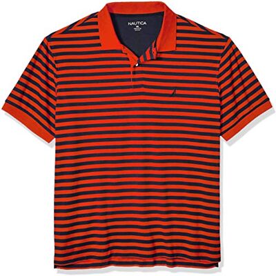 Nautica Pikétröja för män, Orange vallmo, L Nautica Pikétröja för män, Orange vallmo, L