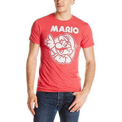 Nintendo herr So Mario T-shirt, Fläckig röd, L Nintendo herr So Mario T-shirt, Fläckig röd, L