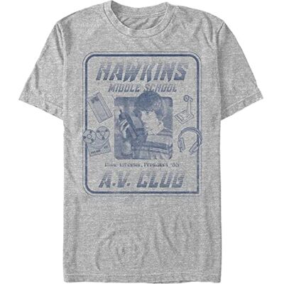 Stranger Things Herr Mike Hawkins AV President Short Sleeve t-shirt, Heather Grey, L, Grå ljung, L Stranger Things Herr Mike Hawkins AV President Short Sleeve t-shirt, Heather Grey, L, Grå ljung, L