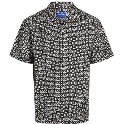 JACK & JONES JORLUKE Seersucker Resort Shirt SS LN, svart, XS JACK & JONES JORLUKE Seersucker Resort Shirt SS LN, svart, XS