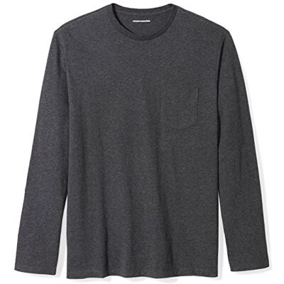 Amazon Essentials långärmad T-shirt för män, normal passform, grå (Charcoal) Heather, Small Amazon Essentials långärmad T-shirt för män, normal passform, grå (Charcoal) Heather, Small
