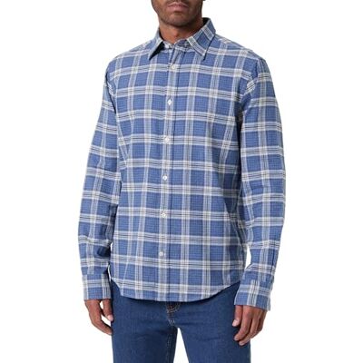 GANT REG Flannel Melange Check Shirt, blå, M GANT REG Flannel Melange Check Shirt, blå, M