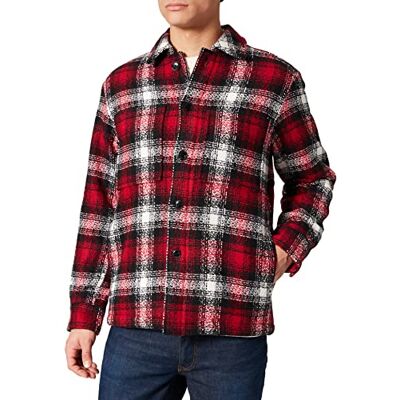 TOM TAILOR Herr rutig skjortjacka 1030853, 28842 Red Black Big Check, S TOM TAILOR Herr rutig skjortjacka 1030853, 28842 Red Black Big Check, S