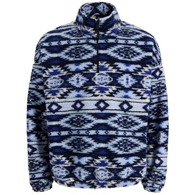 JACK & JONES Joreddie Teddy halv dragkedja Hn T25, Sky Captain, XXL JACK & JONES Joreddie Teddy halv dragkedja Hn T25, Sky Captain, XXL