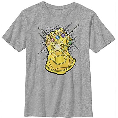 Marvel Boy's Gold Gauntlet T-shirt, Sportlich Heather, L Marvel Boy's Gold Gauntlet T-shirt, Sportlich Heather, L
