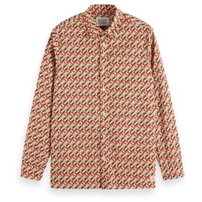 Scotch & Soda Regular Fit Geo-print Skjorta, Nieuw Amsterdam Ditsy Beige 260, L Scotch & Soda Regular Fit Geo-print Skjorta, Nieuw Amsterdam Ditsy Beige 260, L