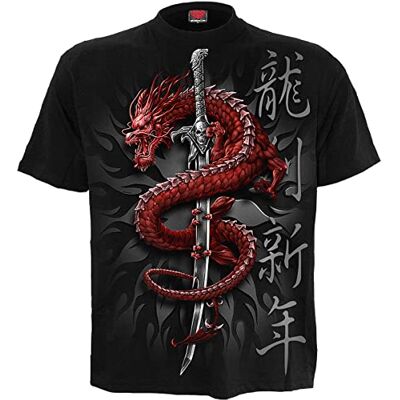 Spiral Orientalisk drake T-shirt svart, Svart, M Spiral Orientalisk drake T-shirt svart, Svart, M