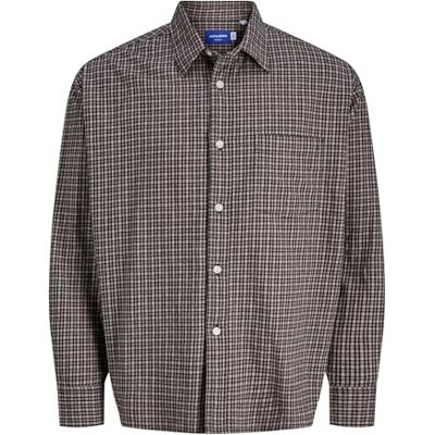 JACK & JONES Jormeadows Oversized Check Shirt Ls, mocha meringue, M JACK & JONES Jormeadows Oversized Check Shirt Ls, mocha meringue, M