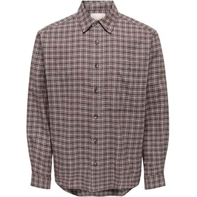 Only & Sons Onsgudmund Loose Ls Checked Shirt, Kaffeböna, XXL Only & Sons Onsgudmund Loose Ls Checked Shirt, Kaffeböna, XXL