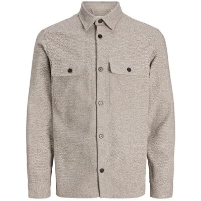 JACK & JONES Herr Jprrayle Melange Solid L/S Overshirt Sn, Ermine, L, Ermine, L JACK & JONES Herr Jprrayle Melange Solid L/S Overshirt Sn, Ermine, L, Ermine, L