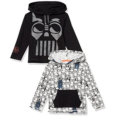 Amazon Essentials Disney Marvel Star Wars lättvikts långärmad t-shirt med huva, 2-pack, Star Wars Vader, 4T Amazon Essentials Disney Marvel Star Wars lättvikts långärmad t-shirt med huva, 2-pack, Star Wars Vader, 4T