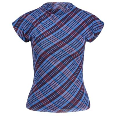 JACK & JONES Jxminna Mesh Ss High Neck Top WVN, Blå is, S JACK & JONES Jxminna Mesh Ss High Neck Top WVN, Blå is, S
