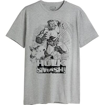 Marvel MEHULKCTS081 T-shirt, Kinagrå, XS herr, Grov grå, XS Marvel MEHULKCTS081 T-shirt, Kinagrå, XS herr, Grov grå, XS
