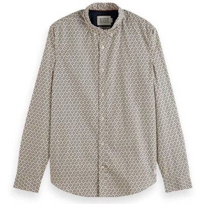 Scotch & Soda Slim Fit Ditsy AOP skjorta för män, Parchment Geo Flower 7453, XL Scotch & Soda Slim Fit Ditsy AOP skjorta för män, Parchment Geo Flower 7453, XL