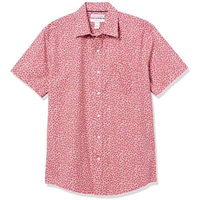 Amazon Essentials mäns normal passform kortärmad poplin-skjorta, tvättade röda rosor, X-Large Amazon Essentials mäns normal passform kortärmad poplin-skjorta, tvättade röda rosor, X-Large