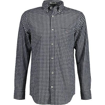 GANT Herr REG POPLIN Gingham-skjorta klassisk skjorta, svart, standard, svart, M GANT Herr REG POPLIN Gingham-skjorta klassisk skjorta, svart, standard, svart, M