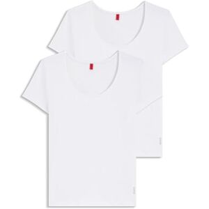 HUGO Dam Twin T-shirt RN tvåpack underkläder t-shirts i stretch bomull med logotyp, Ljus/pastell röd 630, S HUGO Dam Twin T-shirt RN tvåpack underkläder t-shirts i stretch bomull med logotyp, Ljus/pastell röd 630, S