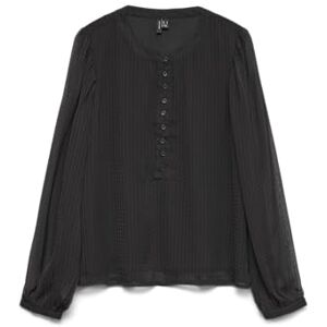 VERO MODA Vmpetra Ls Top WVN Ga Noos, svart, XS VERO MODA Vmpetra Ls Top WVN Ga Noos, svart, XS