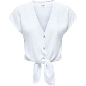 ONLY Onlsiesta Ss Knot Lin Bl Shirt Pnt Noos, Ljus vit, XXS ONLY Onlsiesta Ss Knot Lin Bl Shirt Pnt Noos, Ljus vit, XXS