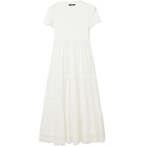 Desigual Designuell dam kombination tyll midi-klänning, Vitt, M Desigual Designuell dam kombination tyll midi-klänning, Vitt, M