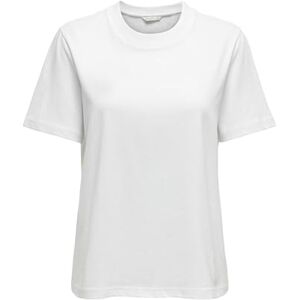 ONLY Onlmonja dam kortärmad T-shirt med O-hals i normal passform basic stil, Vit, S ONLY Onlmonja dam kortärmad T-shirt med O-hals i normal passform basic stil, Vit, S