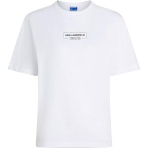 KARL LAGERFELD JEANS , Dam, Vanlig Kortärm Outline Logo T-Shirt, Vanlig Fit, Vit, XL KARL LAGERFELD JEANS , Dam, Vanlig Kortärm Outline Logo T-Shirt, Vanlig Fit, Vit, XL