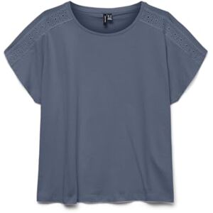 VERO MODA Vmemily Ss spets tejp topp JRS Ga Noos, Kina blå, S VERO MODA Vmemily Ss spets tejp topp JRS Ga Noos, Kina blå, S