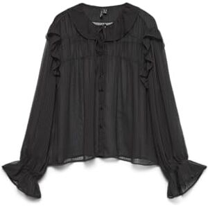 VERO MODA Vmpetra Ls Shirt WVN Ga Noos, svart, M VERO MODA Vmpetra Ls Shirt WVN Ga Noos, svart, M