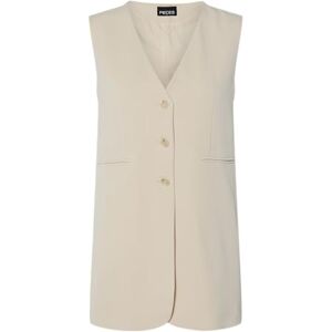 PIECES dam Pckamil Sl Vest, Sandskal, XS PIECES dam Pckamil Sl Vest, Sandskal, XS