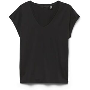VERO MODA Vmluna Ss V-hals Tee JRS Noos, svart, S VERO MODA Vmluna Ss V-hals Tee JRS Noos, svart, S