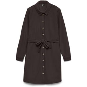 VERO MODA Vmelly L/S kort skjorta klänning WVN Ga, Choklad tårta, L VERO MODA Vmelly L/S kort skjorta klänning WVN Ga, Choklad tårta, L