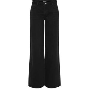 PIECES Female Wide Fit Jeans PCSELMA LW, Svart denim, 31W / 32L PIECES Female Wide Fit Jeans PCSELMA LW, Svart denim, 31W / 32L