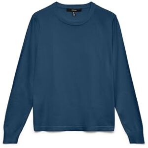 VERO MODA Vmsilje Ls O-hals tröja Noos, Mörk denim, S VERO MODA Vmsilje Ls O-hals tröja Noos, Mörk denim, S