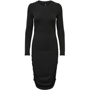 ONLY Bestseller A/S Onlitsi L/S Ruching Dress JRS-klänning, svart, L ONLY Bestseller A/S Onlitsi L/S Ruching Dress JRS-klänning, svart, L