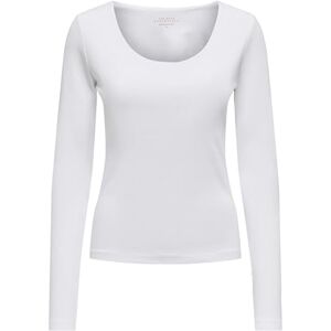 ONLY ONLCHOICE L/S 2-vägs oval hals toppbox JRS, Ljus vit, M ONLY ONLCHOICE L/S 2-vägs oval hals toppbox JRS, Ljus vit, M