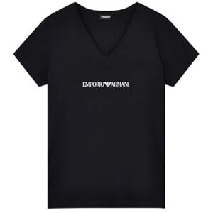 Giorgio Armani Ikonisk logotyp för kvinnor V-ringad T-shirt svart S Giorgio Armani Ikonisk logotyp för kvinnor V-ringad T-shirt svart S