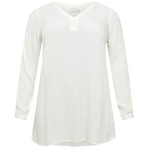 Kaffe Curve Women's Plus Size Tunic långärmad blus V-hals, vit, 52 Kaffe Curve Women's Plus Size Tunic långärmad blus V-hals, vit, 52